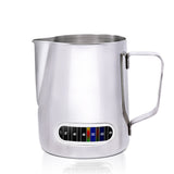 12/20oz Frothing with Temperature Display Stainless Steel Milk Frother Pitcher Jug Cup for Latte Art Barista