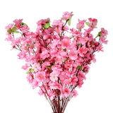 10Pcs Flowers Blossom Bouquets Faux Peach Fake Plants For Decor