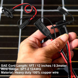4 Pcs 12AWG 30CM To Extension Cord SAE Socket Sidewall Port Battery Connector Power Parts