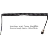 4 Pin for Cb Ham Radio Female Plug Hand Microphone Coil Spring Rope Wire Mic Cable Cord