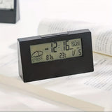 1pc LCD Electronic Clock Luminous Temperature And Humidity Meter Transparent Model Temperature And Humidity Meter Clock Creative Weather Display With Alarm Clock Beach Vacation Essential