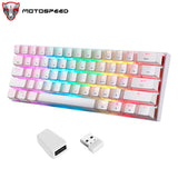 Motospeed SK62 BT Wireless Gaming Keyboard - 61 Keys, RGB Backlight, Red/Blue Switch, For Laptop & PC