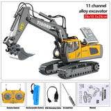 Rc Excavator Children 11 Channels 2.4g 1:20 For Boys Radio Control Dump Truck Bulldozer Electric Car Kids Toys Gift