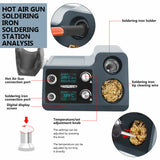 HANDSKIT ST12A 2 in 1 Hot Air Gun Soldering Station OLED Digital Adjustment Auto Sleep 1s-6s Fast Heating Repair Tool