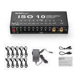 MOSKYAudio ISO-10 Portable Effect Power Supply Station 10 Isolated DC Outputs USB Output for 9V 12V 18V Guitar Effects