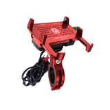 12-24V Mount Aluminium Waterproof Phone Holder 18W QC 3.0 USB Charger Motorcycle Handlebar 4-7 inch