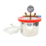 20CM Stainless Steel Degassing Chamber Diameter Epoxy Resin Vacuum Defoaming Barrel With 12MM Thickness Acrylic Lid 3L