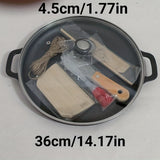 1pc, Cast Iron Pizza Pan (35.99cm), With Lid, Pizza Skillet For Cooking, Baking, Grilling, Kitchen Utensils, Kitchen Gadgets, Kitchen Accessories, Home Kitchen Items