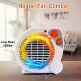1pc 2-in-1 Desk Fan and Heater Combo - 2000W Power, 2-Speed with Thermostat and Overheat Protection for Office and Bedroom - Stay Comfortable All Year Round