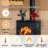 1pc, Wood Stove Fan, Elk Modeling Design 4 Blades Heat Powered Fireplace Fans Eco Fan For Home Wood/Log Burner/Fireplace Cute Aesthetic Stuff Home Decor Room Decor Fall Winter Essential Back To School Supplies