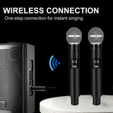 Wireless Microphone 2 Channels UHF Fixed Frequency Handheld Micphone for Party Karaoke Professional Church Show Meeting Hot Sale