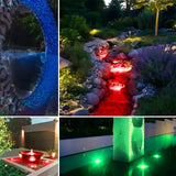 LED Spotlights Waterproof Solar Powered Garden Pond Light Warm White Lawn Backyard Lighting Security Landscape Lamp