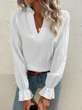 Women's Shirt Fashion V-neck Flared Sleeves