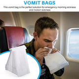 50 Pcs Vomit White Throw Up Sick Bags For Motion Morning Sickness And Hangovers Travel Disposable Paper Puke Bag