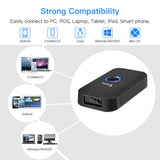 Mini CCD Barcode Scanner, 3-in-1 Bluetooth USB Wired & 2.4 Wireless Bar Code Reader Portable Image Scanner 1D Screen Scanning compatible with iPad, iPhone, Android Phones, Tablets PC