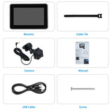 Bicycle Handlebar Mirror & Rear Camera - 4.3" Monitor, 1080P, 8-LED Night Vision, 150° Wide Angle, Rotatable Bracket