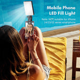 Pocket Clip-on LED Computer Tablet Phone Video Conference Light 2500K-9000K Dimmable Battery for One Meeting