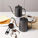 1pc Hand Brewing Pot With Lid, Stainless Steel Hanging Ear Coffee Pot, Coffee Filter, Long Mouth And Narrow Mouth Pot