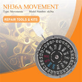 NH36/NH36A Automatic Movement Crown At 3 Self-Winding nical Date/Day Watch Replacements Part for