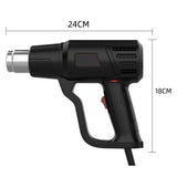 Black Color 220V Heat Professional Hot Air Gun Adjustable Temperature 60-600 ℃ 4 Nozzles for DIY Stripping Paint Shrinking