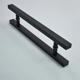 Black Stainless Steel Glass / Wooden Door Handle