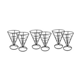 6 Pcs Wire Metal Food Racks Cone Fried Basket Serving Chips Stand Display Stands Chicken Holder