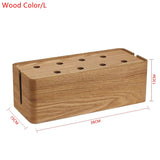 1PCS Wooden Table Wire Cable Organizer Solid Wooden Junction Box Cable Winder Storage Box Desktop Clip Holder For TV Box