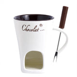 Mug European Swiss Ice Cream Cheese Chocolate Melt Oven Red Ceramic Atmosphere Hot Pot Cup with Fork