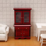 1/12 Dollhouse Miniature Furniture Multifunction Wood Cabinet Bookcase Model