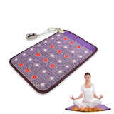 Far Infrared Photon Therapy Mat with Negative Ions, Magnetic Bio Amethyst Gemstone, Heating & Massage Cushion. Small Travel Sparkle Mats