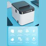 80mm Receipt ESC/POS Thermal Printer Desktop Direct Print USB+LAN Connection High Efficiency w/ Auto Cutter Large Paper