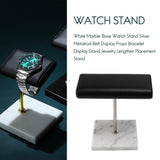 White Marble Base Watch Sier Metalrod Belt Props Bracelet Display Jewelry Lengthen Placement Stand