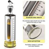 4 Pack Bottle, 500Ml Olive Vinegar Bottle Set, Stainless Steel Glass Oil Dispenser With 1Pcs Funnel