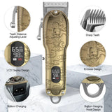 RESUXI JM-106 New All Metal Cordless Clipper 2500mA 4 Hours Salon Use Cutting Trimmer Professional Gold Barber Men Hair
