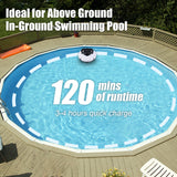 Cordless Robotic Cleaner IPX8 Waterproof Dual-Motor Strong Suction Self-Parking 120Mins Runtime Automatic Pool Vacuum