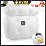 1~5PCS Non-Slip Cushioned Bath Tub Spa Bathtub Head Rest Pillow With Suction Cups For Neck Back Bathroom