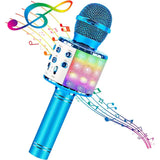 Wireless Karaoke Room Microphone Portable Bluetooth Speaker Recorder Home KTV Player LED Light Christmas Gift