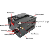 Car Pump Pcp Compressors High Pressure For Pcp Rifles Air Rifle Hunting Diving 30Mpa 300Bar 4500Psi 12V 220V Air Compressor