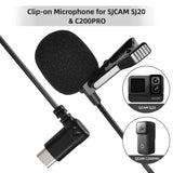 Sports Camera Clip-on Lapel Mic Plug-and Play Pickup Noise Reduction External Microphone for SJCAM SJ20/C200PRO