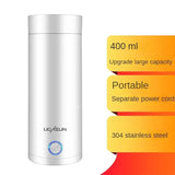 400ML Portable Electric Kettles Tea Coffee Kettle Mini Travel Boil Water Stewable Keep Warm Appliances Thermo Anti-Scald Bottle