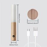 LED night light with motion sensor, rechargeable via USB, magnetic base and frosted glass screen