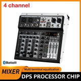 Professional 4 6 8 Channel Bluetooth Mixer Mi Console Audio Interface USB Sound Card for Computer Home Karaoke