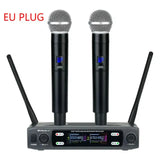 Professional UHF Wireless Microphone System Karaoke Handheld for Home Theater PA Speaker Singing Party Church with LED Screen