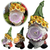 Statue Decor Light Cute Ornament with Solar LED Lights Outdoor Gnome Decoration for Patio Yard Backyard Lawn