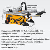 8 Inch Dust-Free 210MM 1500W Wood Cutting Portable Multi-Function Woodworking Table 80 teeth Circular Saw