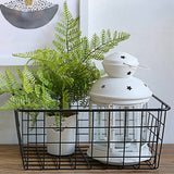 3X Hollow Iron Wired Basket, Storage Baskets Metal Basket Without Interlining Bathroom Kitchen Organizer Black