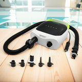 Board Air Pump with 6 Nozzles, Dual Stage Inflation and Auto-Off for Inflatable Paddle Boards, Boats and Mattresses