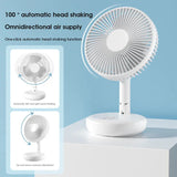 Standing Fan - 6 Inch Folding Portable with Telescopic/USB, Rechargeable Battery, 3 Speeds, Super Quiet, Adjustable Height