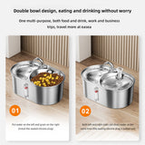 3L Stainless Steel Cat Water Automatic Drinker Feeder Food Dispenser Drinking Fountain Bowls For Cats Feeding