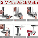 KitchenAid Desktop Mixer Metal Food Grinder Accessories, Meat Grinder, Sausage Filling, Perfect Accessory For KitchenAid